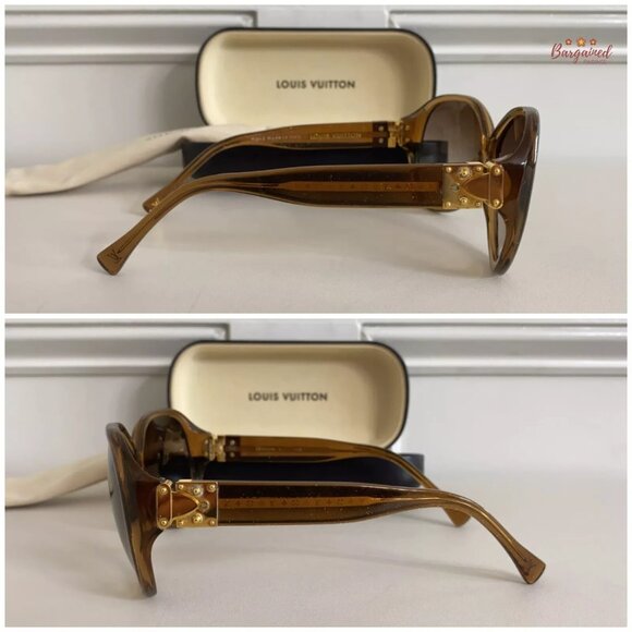 Auth LOUIS VUITTON Honey Speckling Acetate Frame Oversized Soupcon GM Sunglasses - Picture 6 of 13